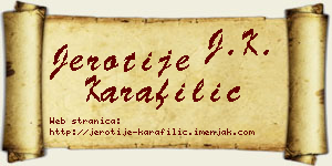 Jerotije Karafilić vizit kartica